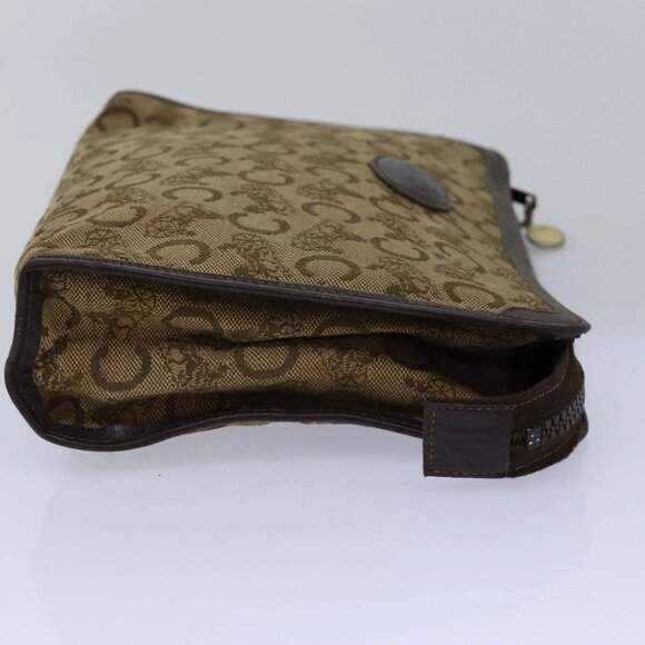 CELINE C Macadam Canvas Clutch Bag Beige Auth - Picture 10 of 16